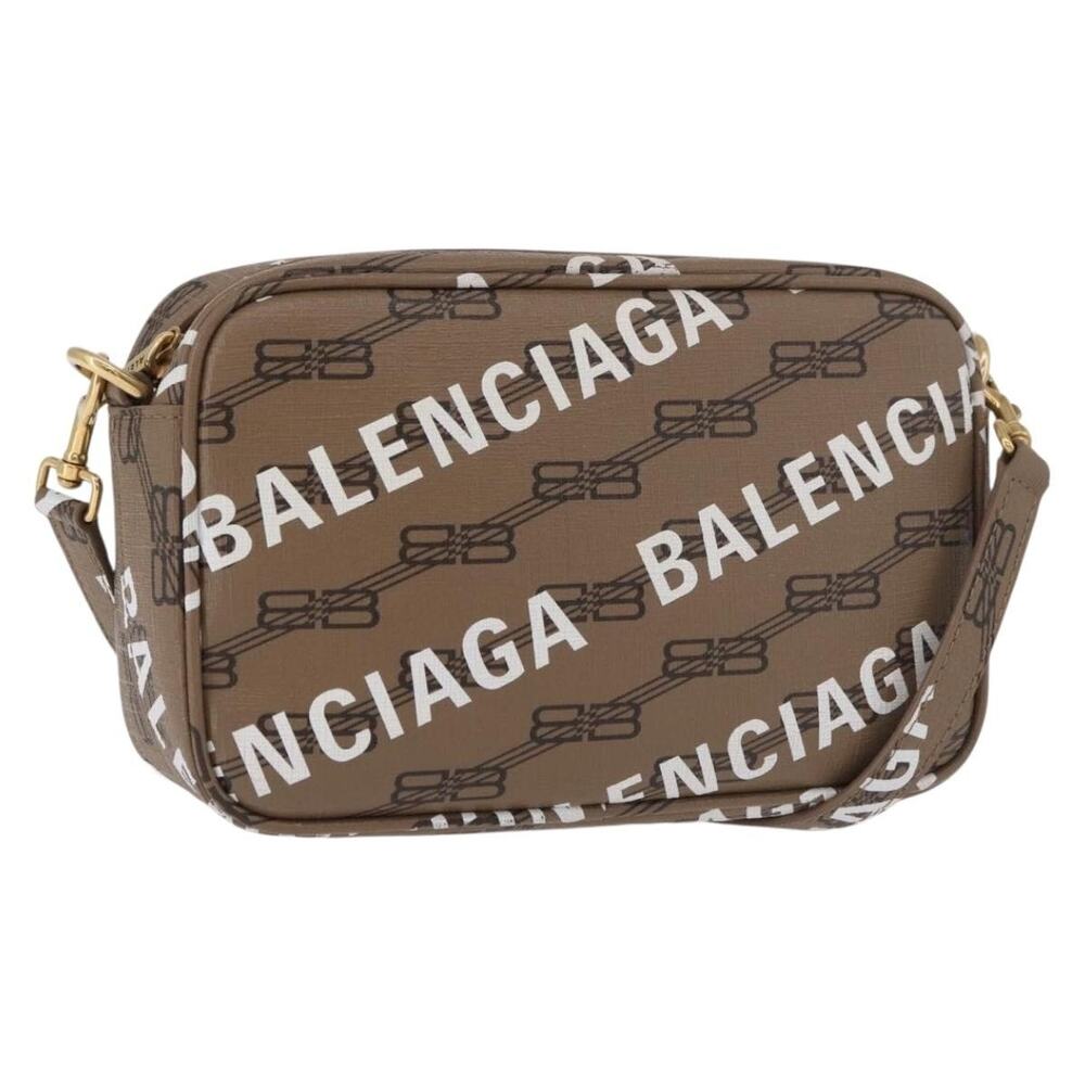 Balenciaga Signature Leather Shoulder Bag Beige